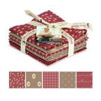 Gutermann Vero's World Country Chic Cottage Quilting Fabric Fat Quarter Bundle Wine & Brown