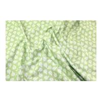 Gutermann Ring a Roses Notting Hill Leaves Poplin Quilting Fabric Light Green