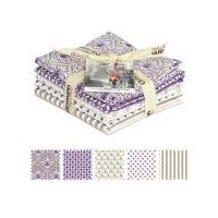 Gutermann Ring a Roses French Cottage Quilting Fabric Fat Quarter Bundle Purple