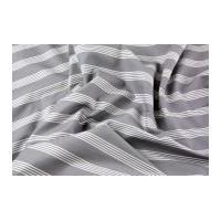 Gutermann Ring a Roses Long Island Stripes Poplin Quilting Fabric Grey