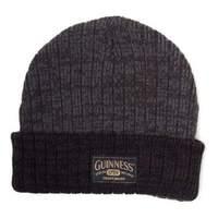 Guinness Acrylic Beanie Hat With Logo Dark Grey/black (kc0bqigns)
