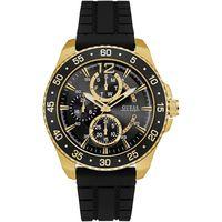 guess mens black and gold watch