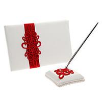 Guest Book Pen Set Satin Asian ThemeWithEmbroidery Guest Book Pen Set