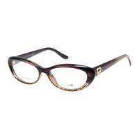 Gucci Ladies Optical Frames, Brown Striped Gold Diamond