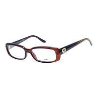 Gucci Ladies Optical Frames, Dark Brown Gold Diamond