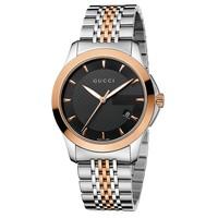 Gucci G-Timeless men\'s rose gold-plated and stainless steel bracelet watch