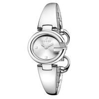 gucci guccissima ladies silver coloured dial bangle watch small versio ...