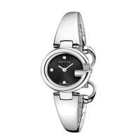 gucci guccissima diamond set stainless steel bangle watch small