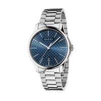 Gucci G-Timeless Slim men\'s blue dial stainless steel bracelet watch