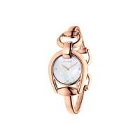 Gucci Horsebit ladies\' diamond-set mother of pearl dial rose gold-tone bracelet watch