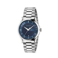 Gucci G-Timeless men\'s blue dial stainless steel bracelet watch