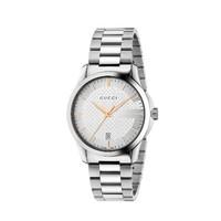 Gucci G-Timeless men\'s silver dial stainless steel bracelet watch