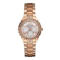 guess viva ladies crystal set rose gold tone bracelet watch