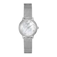 guess chelsea quartz ladies mother of pearl dial stainless steel mesh  ...