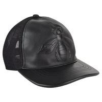 GUCCI Leather Bee Embossed Cap