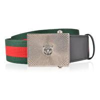 gucci web belt with tiger buckle