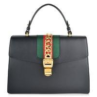 gucci sylvie leather top handle bag