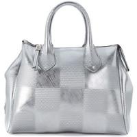 Gum Gianni Chiarini Design laminated silver rubber bowler bag checkers pattern women\'s Handbags in Silver