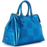 gum gianni chiarini design bowler bag in metal blue rubber checkers ef ...