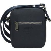 guess hm2531 pol54 briefcase mens shoulder bag in blue