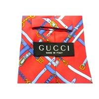 Gucci Red Buckle Patterned Silk Tie