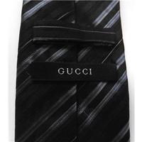 Gucci Charcoal Grey Striped Silk Tie