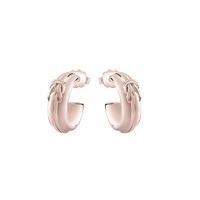 Guess Rose Gold Plated Overlay 3/4 Hoop Earrings