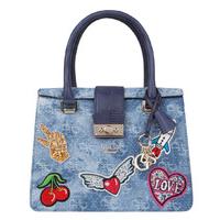 Guess-Handbags - Elia Small Satchel - Blue