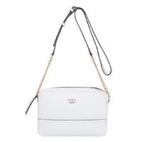 guess handbags devyn crossbody top zip white