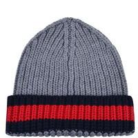 GUCCI Webbed Trim Beanie Hat