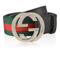 gucci web belt with gg buckle