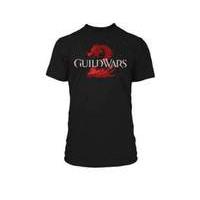 Guild Wars 2 Logo Black On Red Small T-shirt Black (ge1603s)