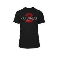 Guild Wars 2 Logo Black On Red Large T-shirt Black (ge1603l)