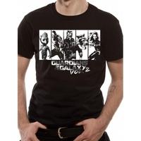 guardians of the galaxy vol 2 strips silver mens large t shirt black