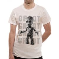Guardians Of The Galaxy Vol 2 - Photo Groot Men\'s Large T-Shirt - White
