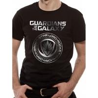 guardians of the galaxy vol 2 crest silver foil mens small t shirt bla ...