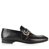 GUCCI Leather Gg Buckle Loafers