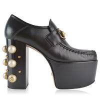 GUCCI Studded Leather Horsebit Platform Loafers