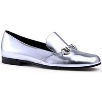 gucci 370229brk008106 womens loafers casual shoes in silver