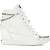 guess flfri1 lea12 sneakers women bianco womens walking boots in white