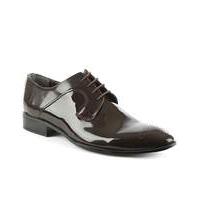 gucinari brown gloss leather dress shoe