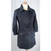 Guess Size XS Black Lurex Stripe Wool Mix Coat