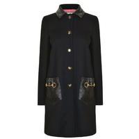 gucci wool and leather horsebit coat