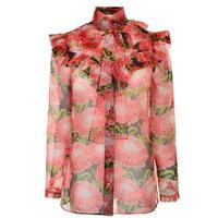 gucci pussybow floral silk chiffon blouse