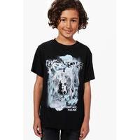 Guitar Print Rock Tee - black