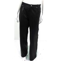 Gucci UK Size 12 Black Leather Trousers