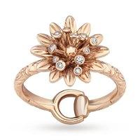 Gucci Flora Rose Gold and Diamond Ring - Ring Size L