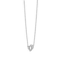 guess rhodium plated mini g heart necklace