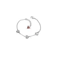 Guess Rhodium Plated Triple Heart Bracelet