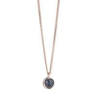 Guess Rose Gold Plated Necklace With Blue Montana Pendant